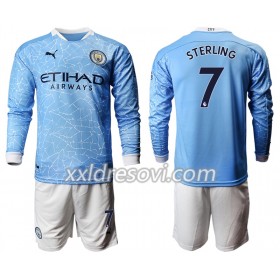 Manchester City Raheem Sterling 7 Domaći Dječji Komplet Dresovi za Nogomet 2020-2021 Dugim Rukavima (+ kratke hlače)